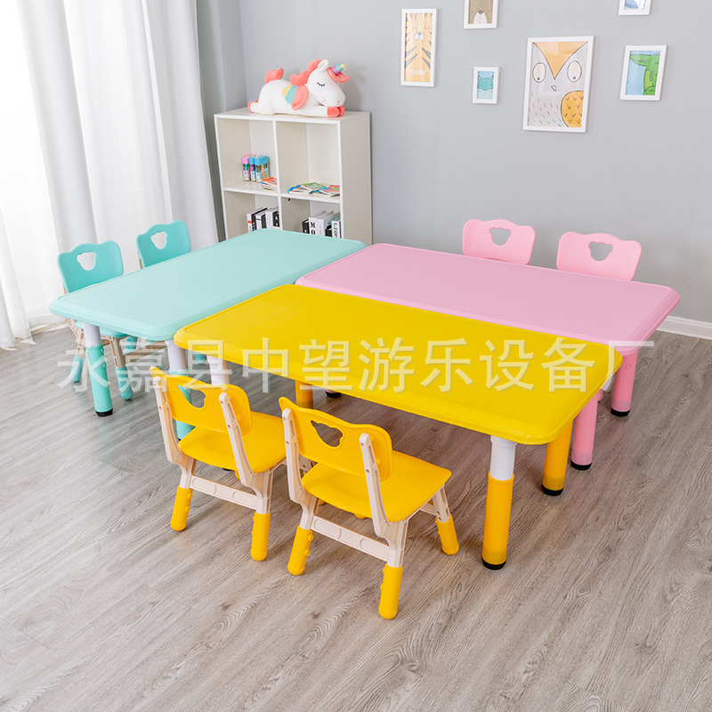 幼儿园桌椅可升降儿童学习桌子套装塑料书桌课桌椅家用学生写字桌详情图2