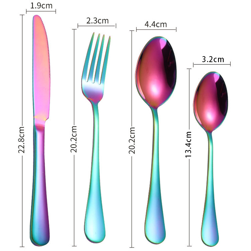 Cross-border Amazon bestseller 1010 stainless steel tableware 24-piece set, steak, knife, fork and spoon gift box set with gifts Item Picture