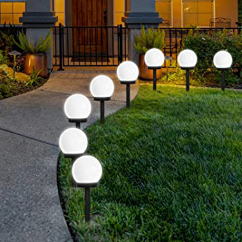 Solar lawn light, round ball, white LED lawn light, courtyard garden, park, outdoor solar lawn light Specification image
