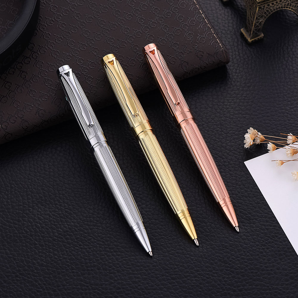 New fashionable and creative ballpoint pen, business ballpoint pen customization company LOGO, rose gold metal ballpoint pen