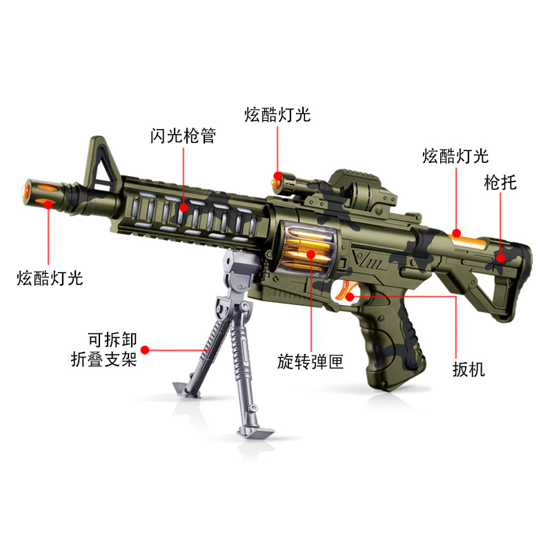 东发语音枪音乐灯光声光枪军事模型厂家直销电动玩具枪15218B详情图2