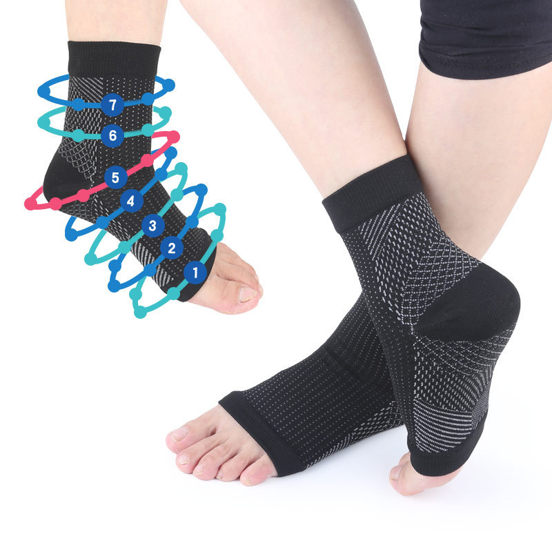 袜套男女护踝运动袜子舒适后跟隐形功能压力袜篮球跑步加压后跟袜详情图1