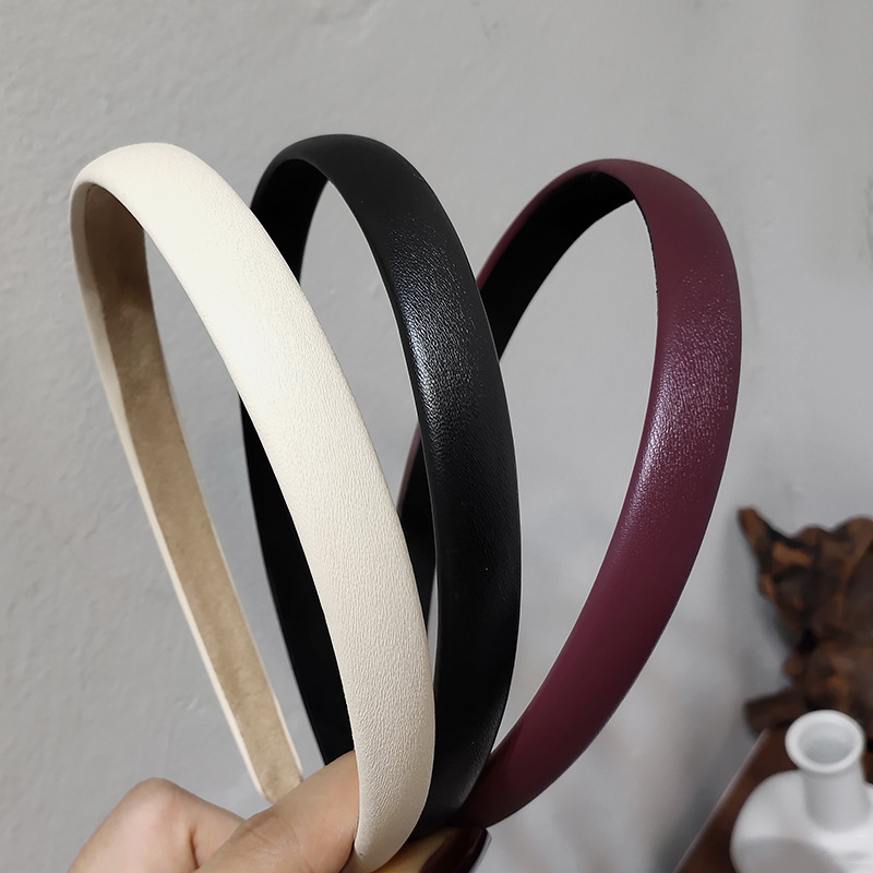 Korean Hair Band Texture Leather Retro Hair Card Europe And The United States Network Red Ins Fashion French Gentle Girl Head Band