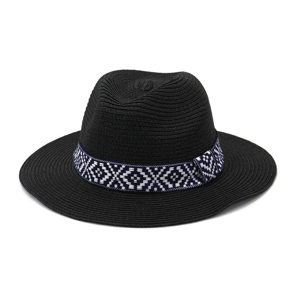 New outdoor beach sun protection and shade fashion jazz hat, straw hat, Amazon men's and women's beach hat CMDJS316 Item Picture