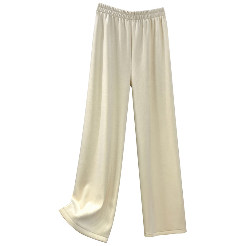 Autumn and winter fleece and thickened drape Chenille long wide-leg pants, retro wick corduroy 500g thermal pants for live streaming supply Item Picture