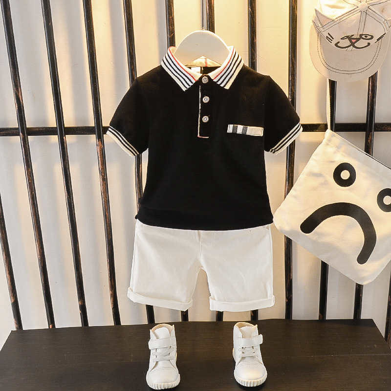 男童夏装套装2022新款幼儿童装小孩衣服男宝宝夏季翻领短袖两件套