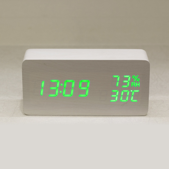 电子时钟 LED温湿度闹钟 木头温湿度时钟 LED木质钟 创意电子礼品详情图5