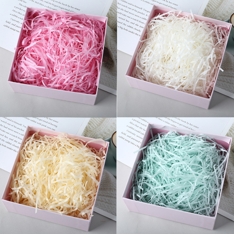 厂家批发拉菲草碎纸丝 婚庆喜糖盒包装填充物 多种颜色褶皱纸1kg
