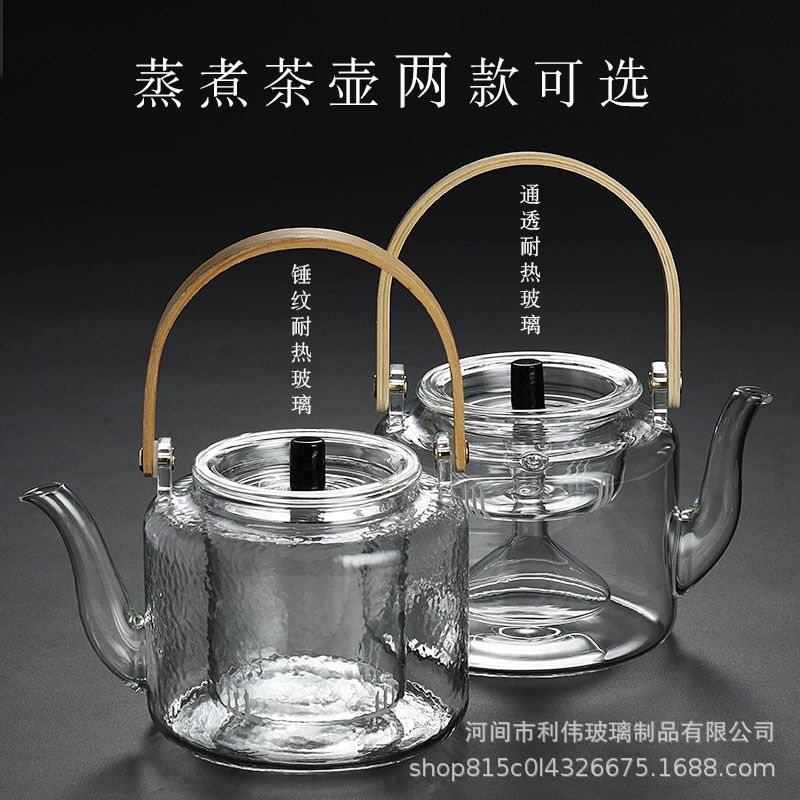 厂家批发玻璃茶壶加厚玻璃蒸煮茶壶电陶炉煮茶壶家用耐高温提梁壶图