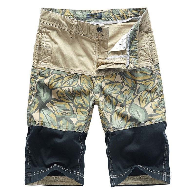 Men's summer printed cotton beach pants, personalized and trendy, loose and large-sized sporty capri pants, thin one, wholesale for export Item Picture