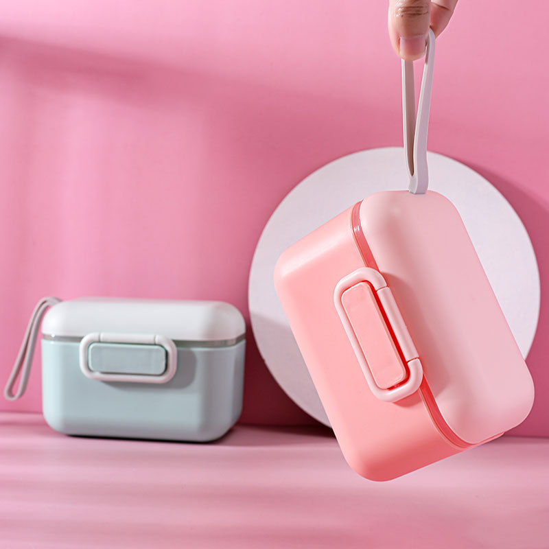 Storage sealed baby milk powder box, large-capacity external packaging rice powder sealed jar, portable baby rice powder box Specification image