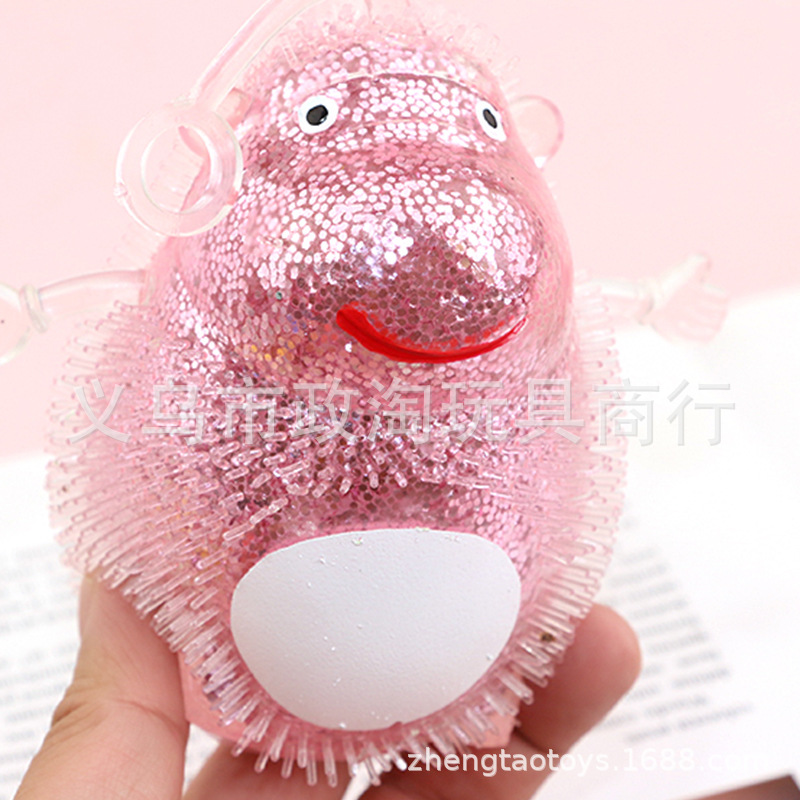 New Orangutan Gold Powder Glitter Ball Inflatable Toy Soft Material Tpr Direct Sales Of Environmental Protection Material Fluffy Ball Application Scenario