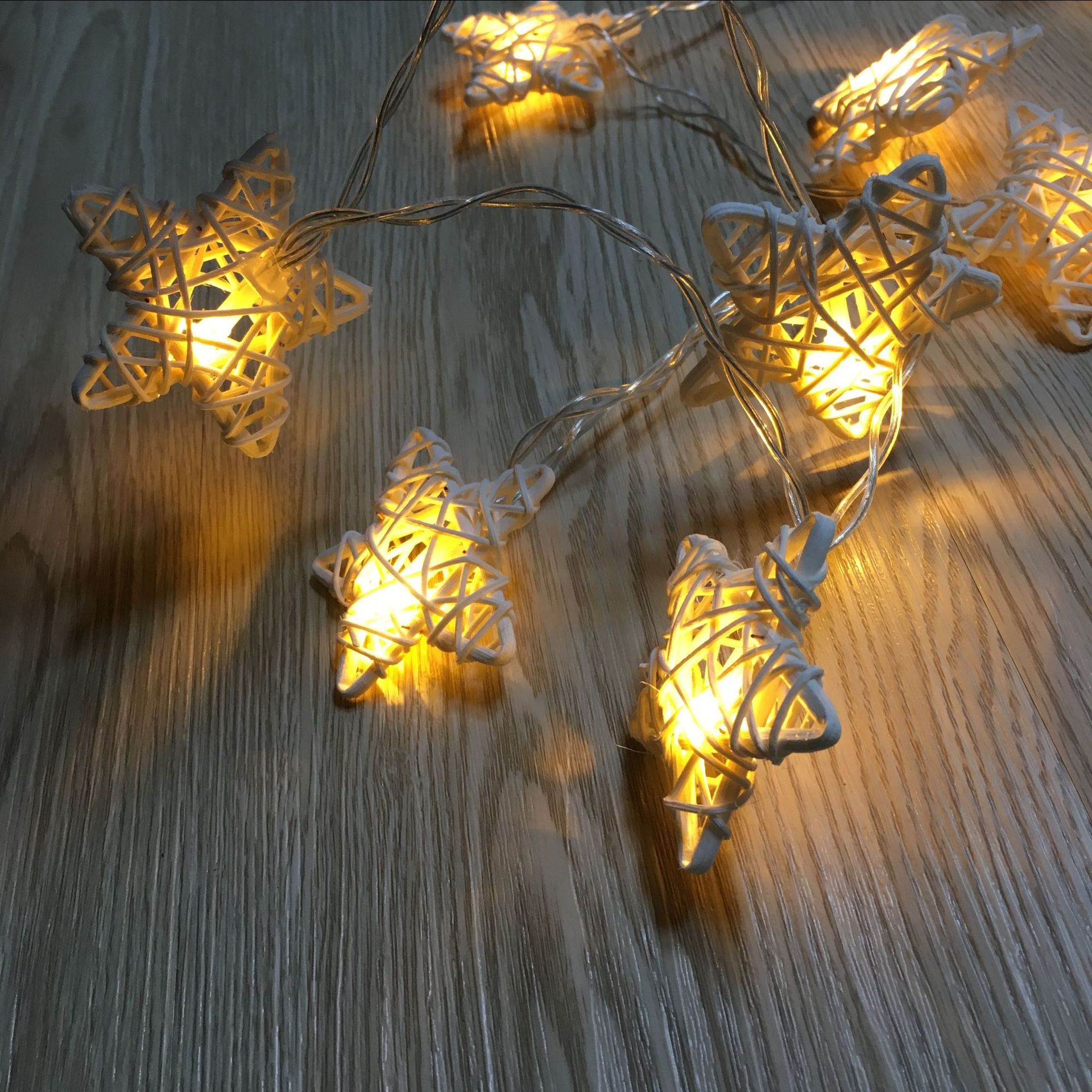 Cross-border exclusive supply of five-pointed star light string battery models, 10-lamp and 20-lamp LED Christmas lights, festival lights and decorative lights details Picture