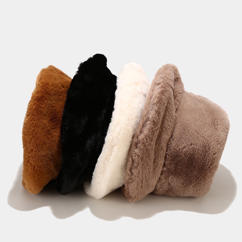Ins Plush Hat Female Japanese Literary Retro Simple Fisherman Hat Autumn And Winter Korean Version Of All Warm Fashion Basin Hat Specification drawing