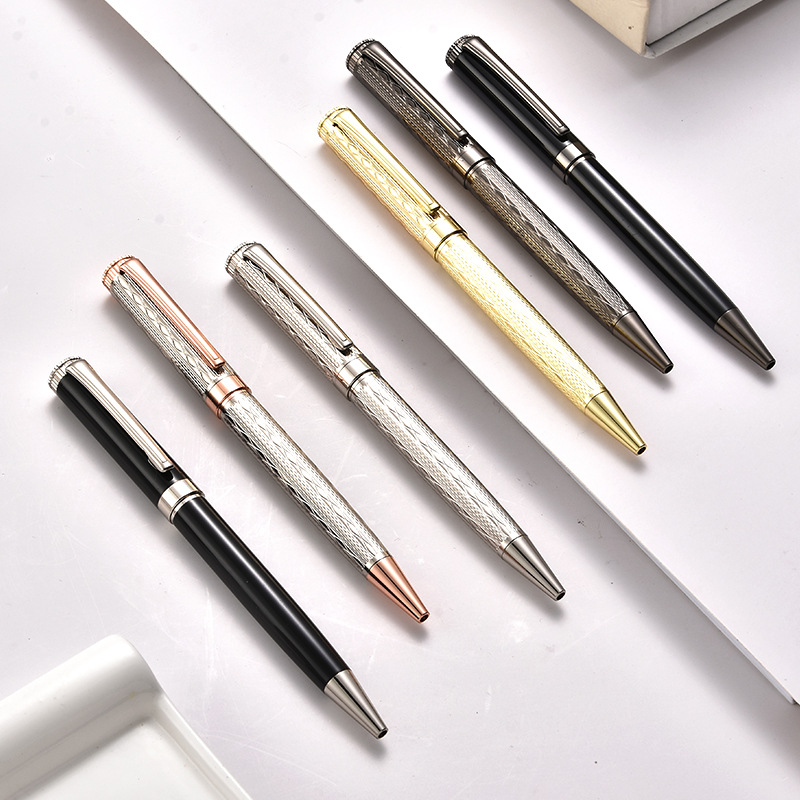 Manufacturers Wholesale Metal Ballpoint Pen Engraved Rotary Pen Fashion Office Stationery Advertising Gift Pen Wholesale Specification drawing