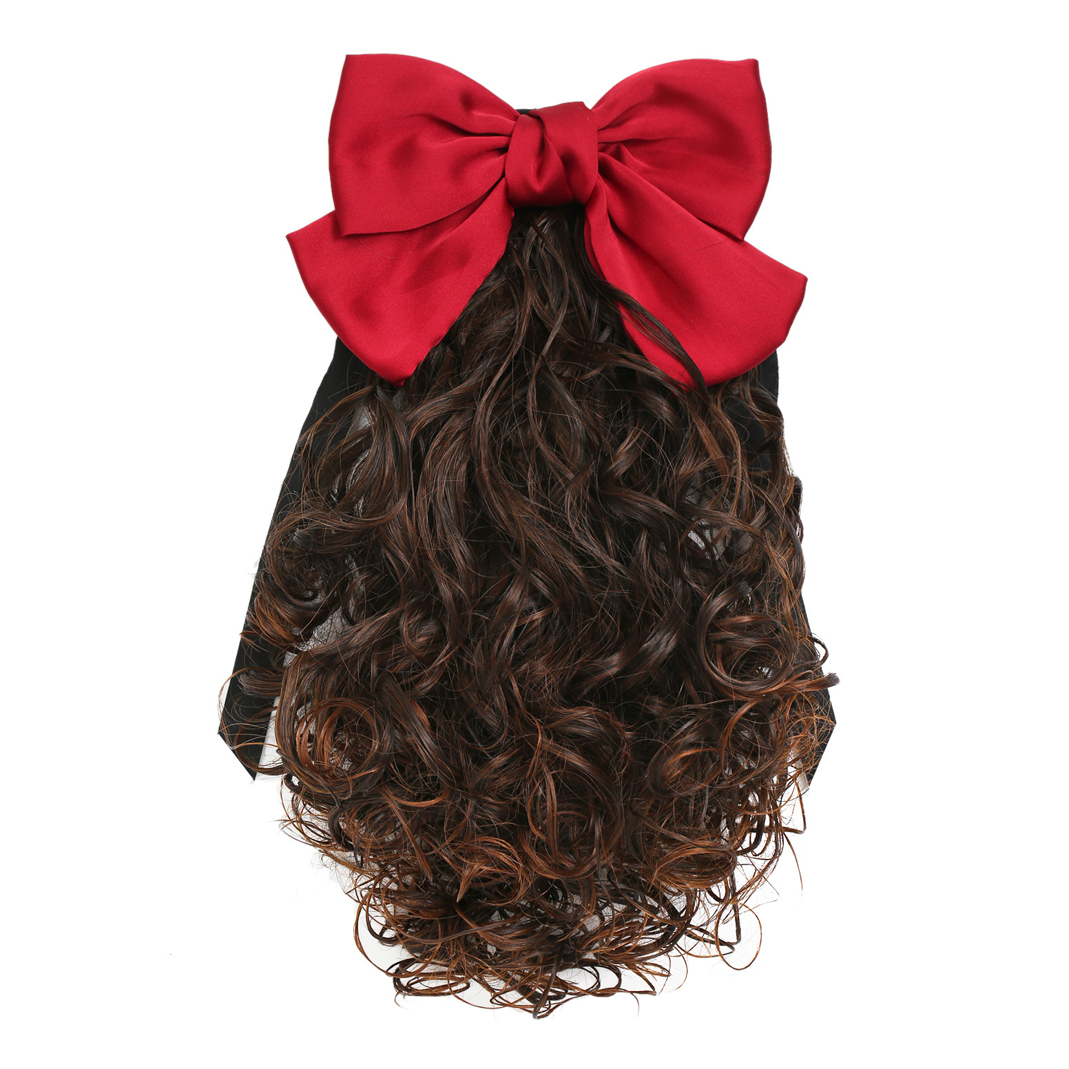 Wig, ponytail bow, ponytail wig for women, long tie style, curly short, medium long, matte high-temperature silk, one piece of hair replacement Item Picture