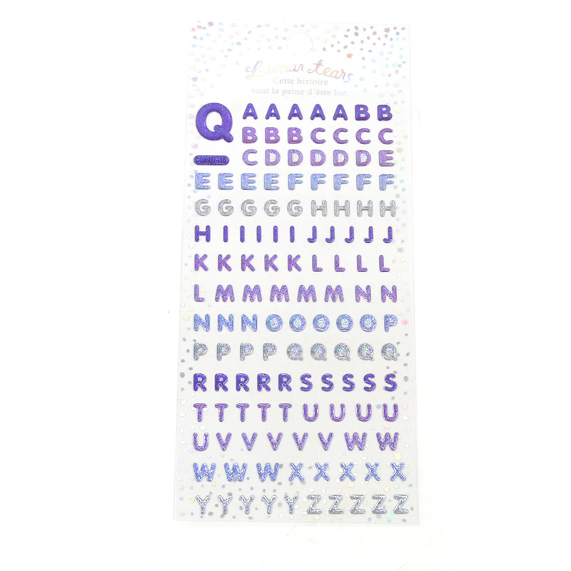 Swallow Paper Products, colorful crystal three-dimensional resin transparent stickers, shiny and cute numbers, English fresh planner decorative stickers Item Picture