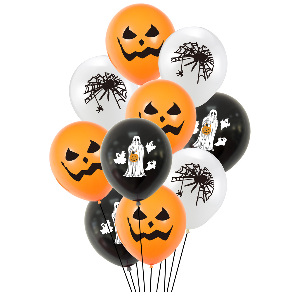 New Halloween party decoration balloon set: Pumpkin, spider ghost, printed latex balloon wish Application Scenario