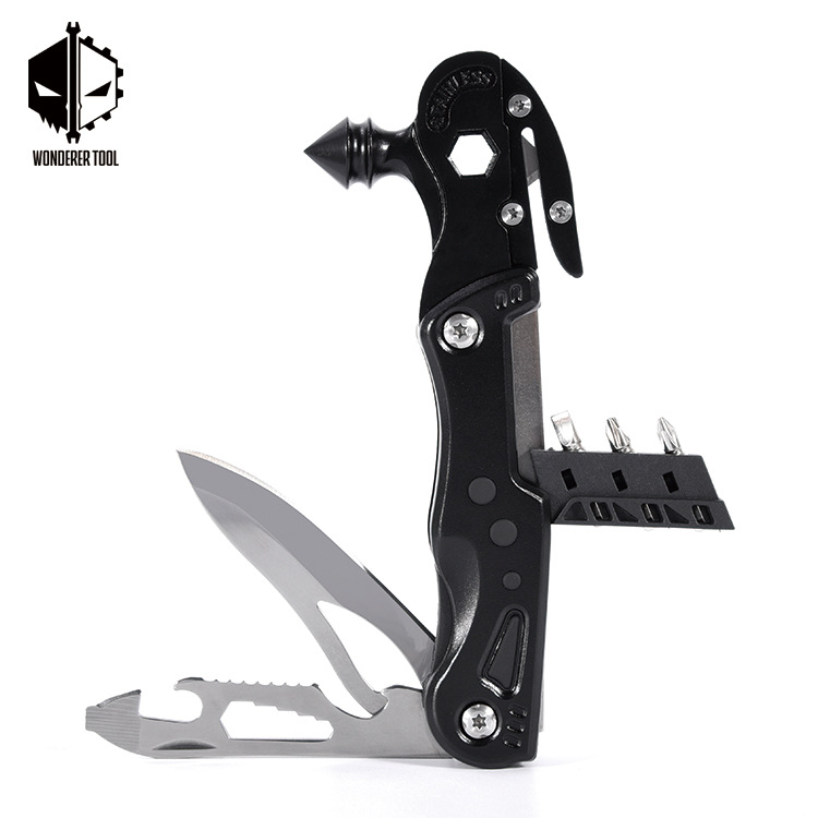 Stock supply with light multi-functional vehicle safety hammer with car window hammer car emergency rescue survival hammer full figure