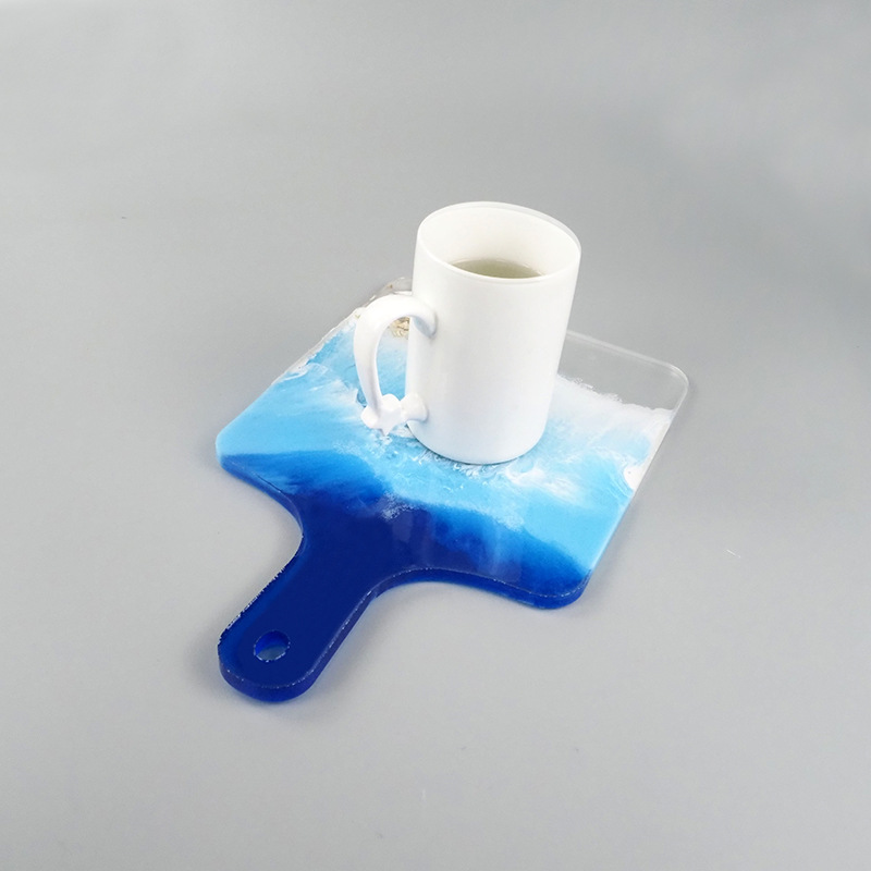 diy crystal resin mold, large handle tray, fruit plate, tea plate, large coaster, resin mirror silicone mold Item Picture