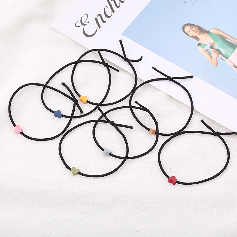 Simple primavera verano nuevo estilo accesorios para el pelo pequeño corazón shake sonic boom estilo de alta bala cuerda de cuero cuerda de cabeza taobao boom fabricante al por mayor