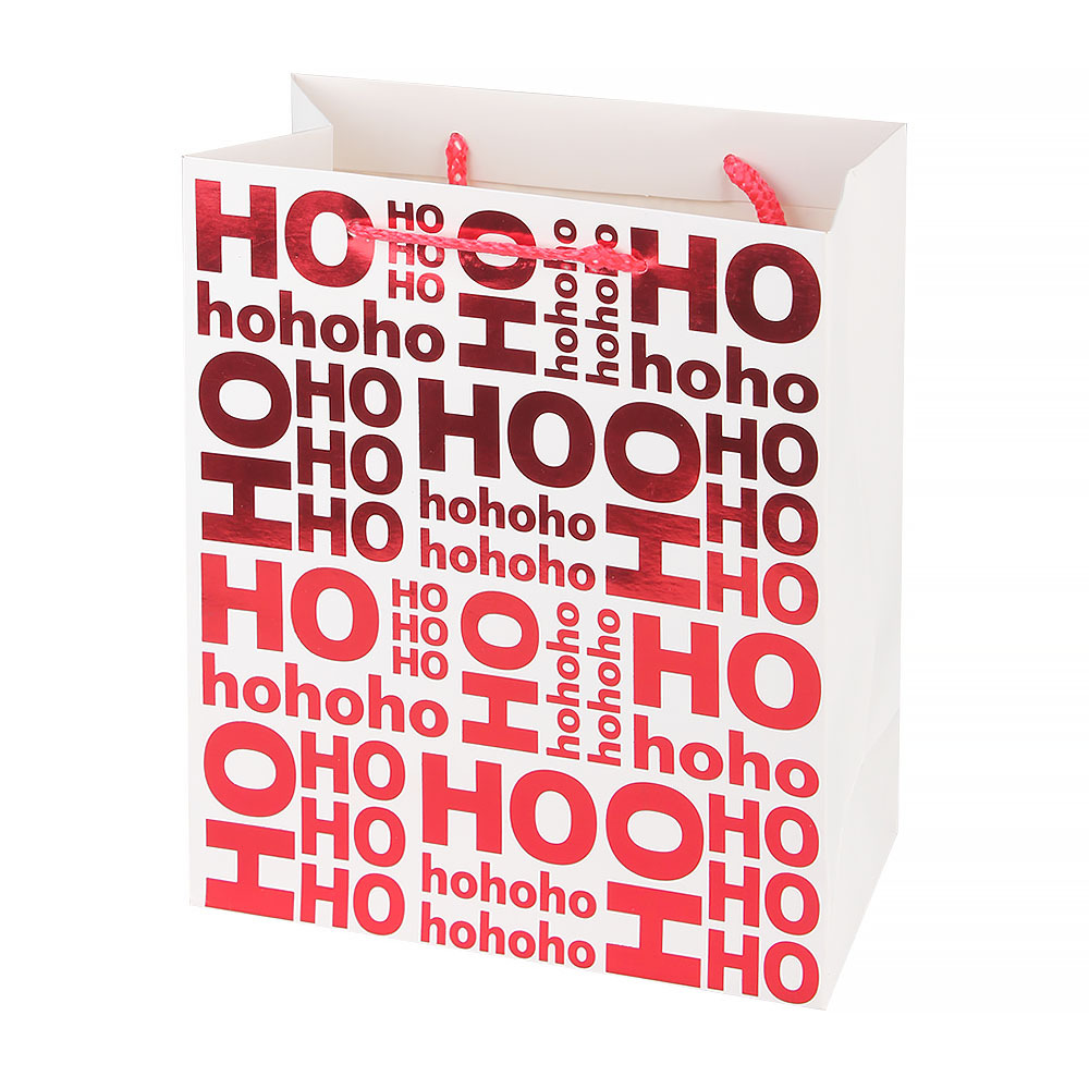 Direct sales from the manufacturer of high-end white card paper Christmas Eve gift handbags with double-sided gilding on stock