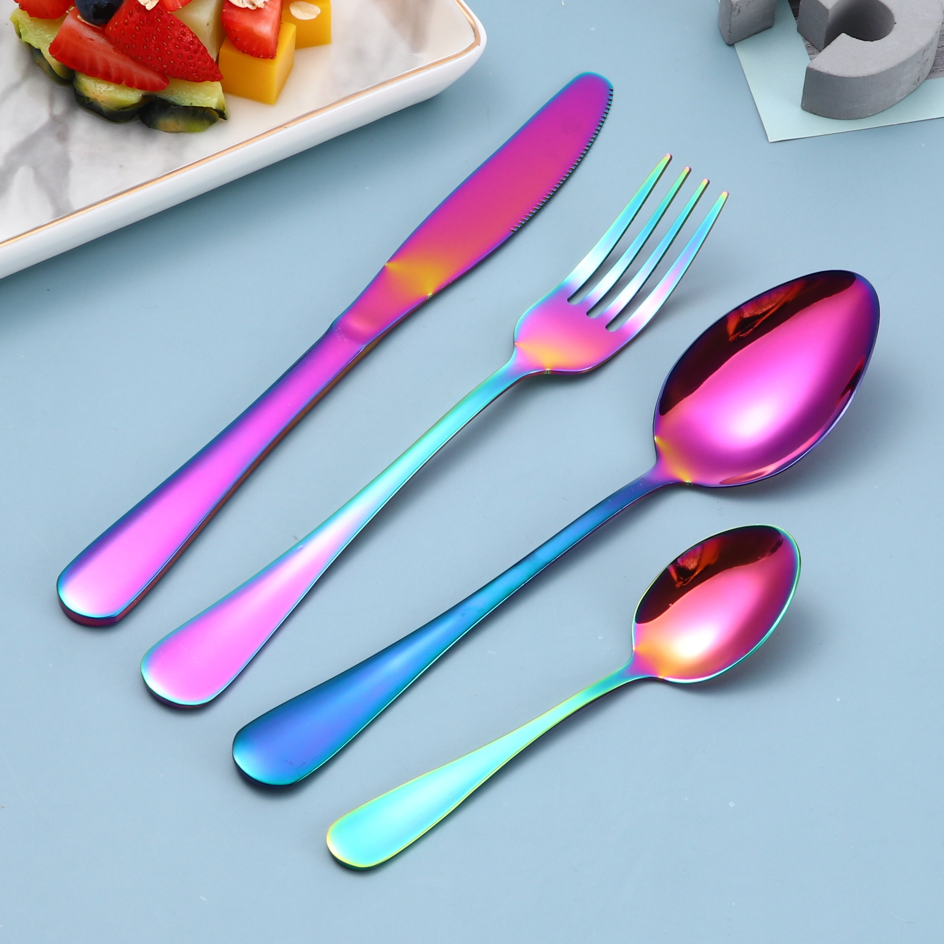 Manufacturers Cross-Border Direct Sales Of Amazon Stainless Steel Tableware 24 Sets Of Western Steak Knife, Fork And Spoon Cross-Border Gift Box Set details Picture