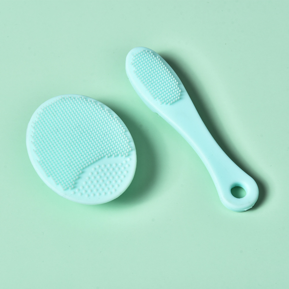 Silicone Cleansing Brush With Handle Super Soft Water Drop Cleansing Brush Round Blackhead Cleansing Brush Silicone Instrument Cleansing Set details Picture