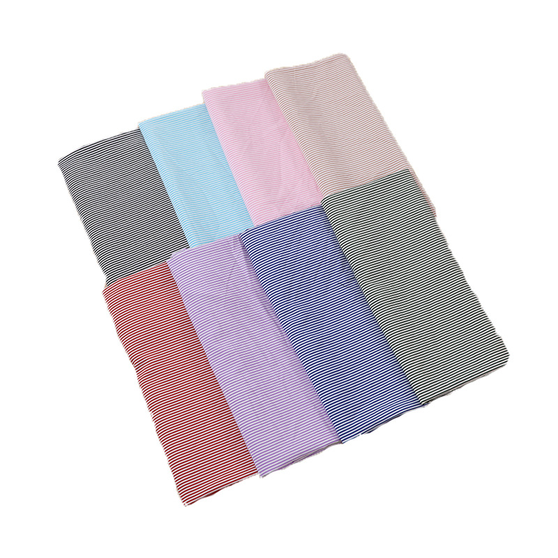 Factory Direct Pinstripe Polyester Woven Fabric Black And White Striped Four-Sided Elastic Shirt Fabric Micro Stretch Fashion Cloth Item Picture