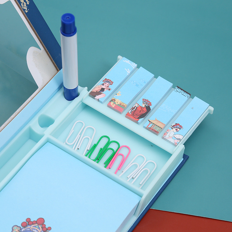 New sticky note gift box Chinese style ancient style combination sticky note Hand-torn sticky note with pen paper clip sticky note set Specification drawing