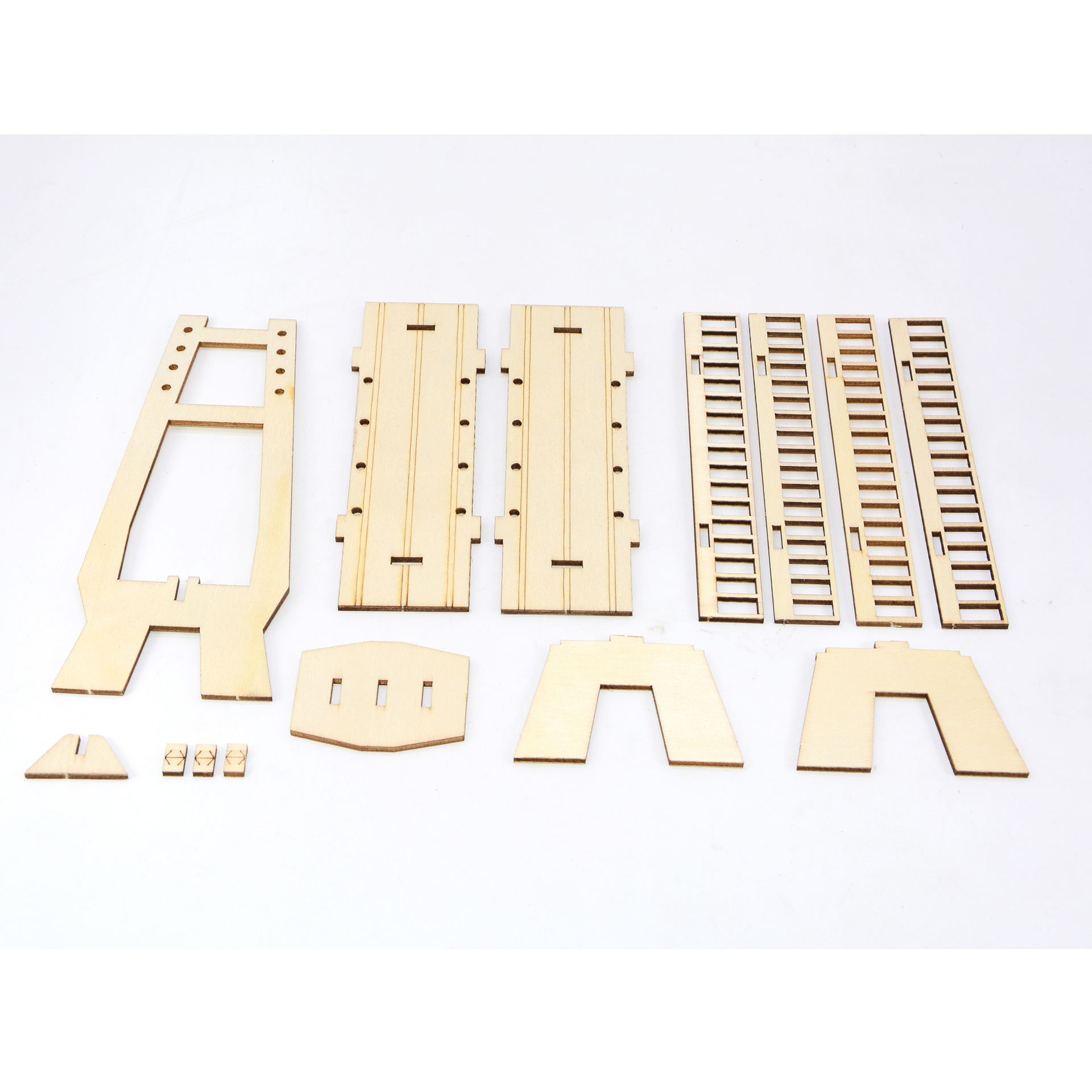 DIY self-made wooden cable-stayed bridge children's mechanics and physics small experiment creative teaching aid model toys details Picture