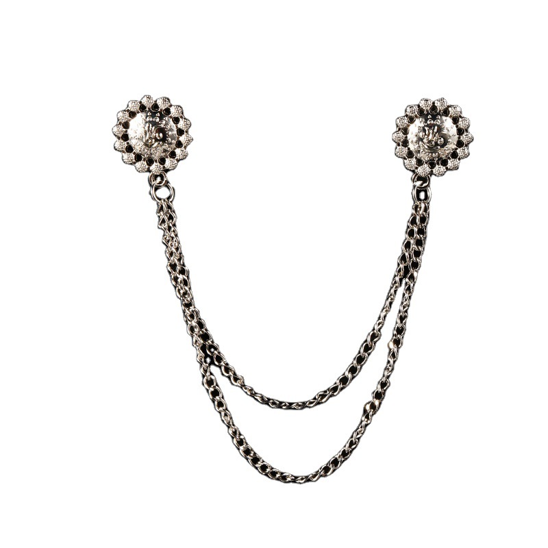 2021 Winter Creative Bird Sweater Chain Brooch Retro Simple European And American Style Five-Pointed Star Dress With Corsage Item Picture