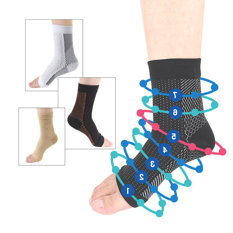 袜套男女护踝运动袜子舒适后跟隐形功能压力袜篮球跑步加压后跟袜详情图3
