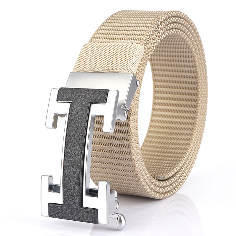 Factory direct sales of men's belts with nylon automatic buckle. Hot sales on Kuaishou and Douyin live streaming. One-piece consignment of casual belts Item Picture