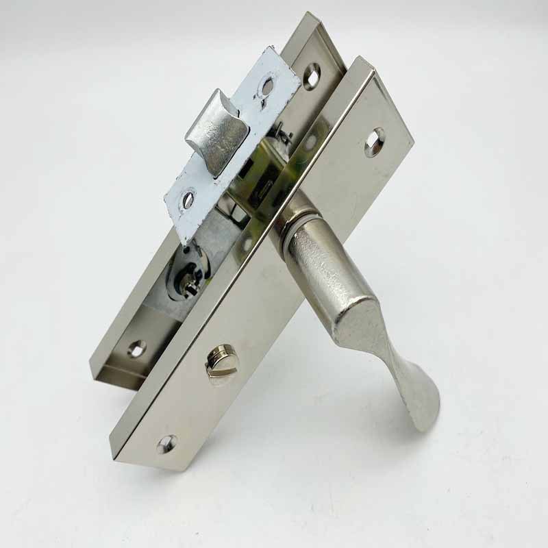 Titanium-magnesium alloy aluminum alloy kitchen, toilet, washroom and bathroom door lock, single-tongue keyless, 125-hole pitch