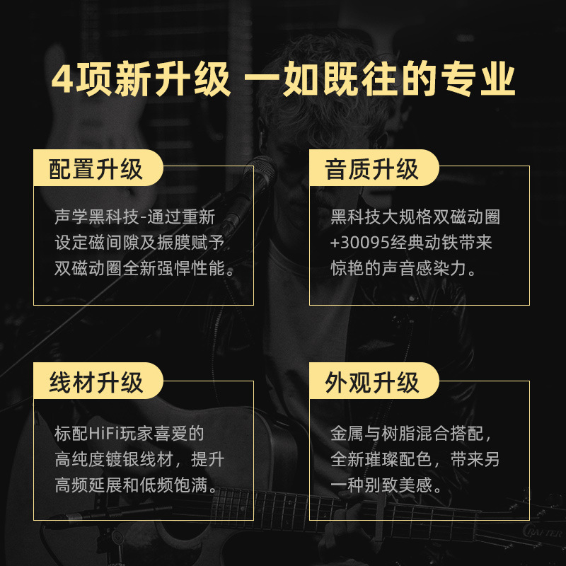 KZ-ZSN PRO X in-ear headphones with metal coils, iron wires, and a microphone are designed for gaming, PUBG, and computer earbuds details Picture
