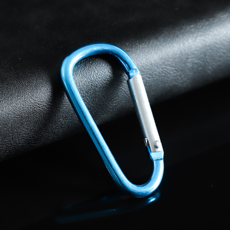 Aluminum Alloy D-Type Mountaineering Buckle 45678 Mountaineering Buckle Outdoor Safety Buckle Spring Hook Light Buckle Application Scenario