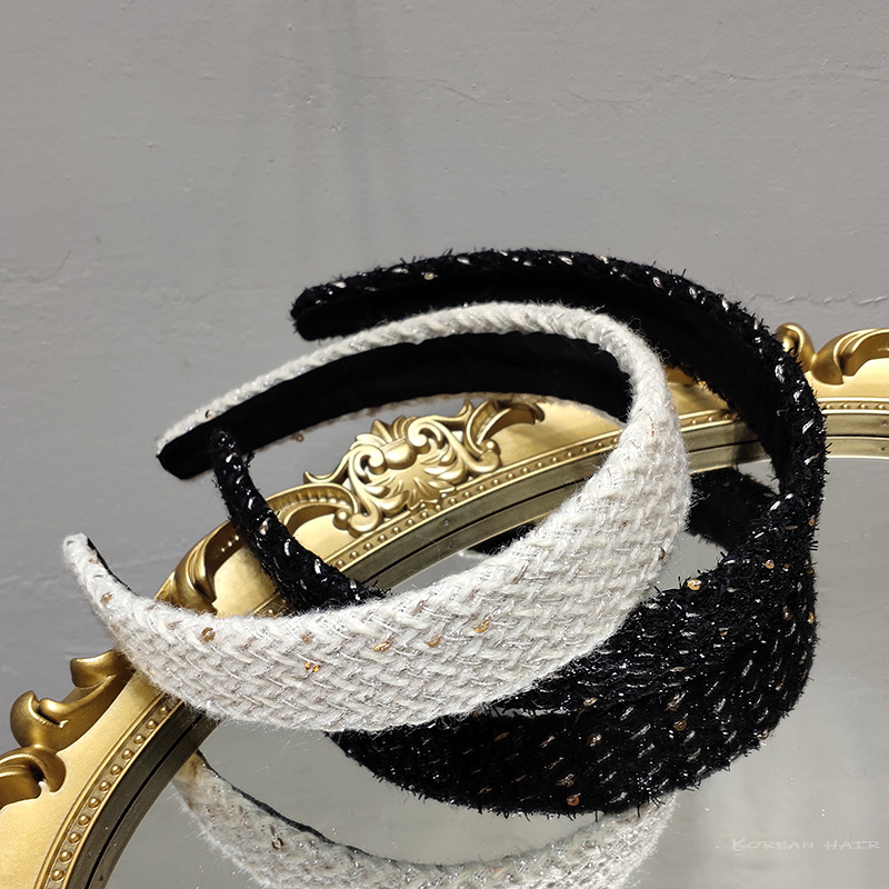 South Korea Dongdaemun Headband Small Fragrant Wind Glitter Out Hair Clip Female Retro French Net Red Temperament Autumn And Winter Hair Accessories