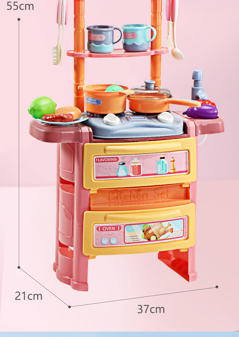 儿童过家家厨房玩具套装男女孩仿真做饭厨具餐具出水声光餐台跨境详情15