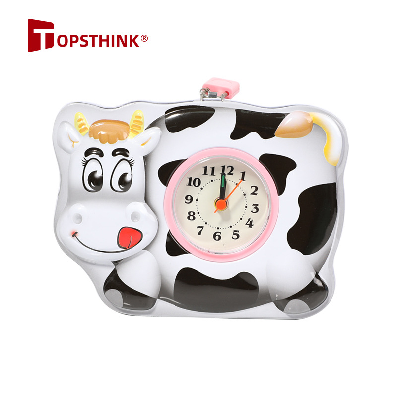 Tinplate Calf Alarm Clock Piggy Bank For Children With Alarm Clock Piggy Bank Large Capacity Multi-Purpose Piggy Bank Decoration details Picture