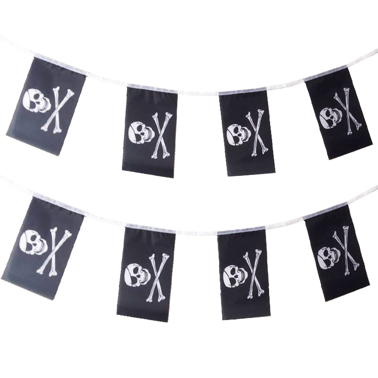 Cross-border supply of 100 pirate flags, 14*21cm, for indoor and outdoor decoration and atmosphere arrangement Specification image