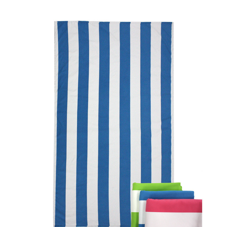 Cross-Border Amazon Striped Beach Towel Ultra-Fine Recycled Fiber Towel Double-Sided Velvet Absorbent Quick Drying Towel Specification drawing