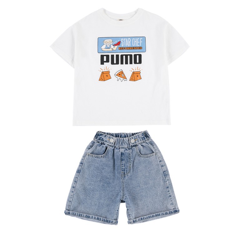 Girls' denim shorts 2022 summer outerwear 5-inch pants, thin and versatile children's shorts, stylish girls' wide-leg pants Item Picture