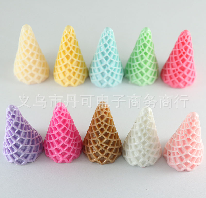 Eco-Friendly Resin Ice Cream Cone Cream Glue Cone Ice Cream Ball Accessories Hair Accessories 21*35M Item Picture
