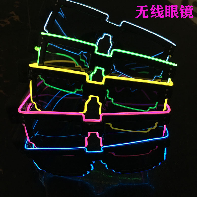 led眼镜无线马赛克发光眼镜酒吧蹦迪眼镜圣诞眼镜led发光演唱会详情图2