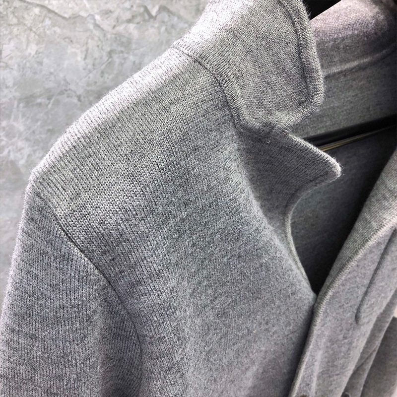 Dongguan brand contract manufacturer's direct sale of TB sweaters, single-breasted knitted suits for men and women, grey details Picture
