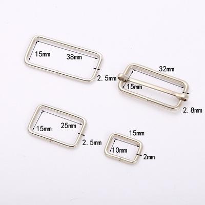 En stock cuerda de tracción de mascotas anillo de hierro niños mochila escolar de dos marchas hebilla cuadrada hardware ropa accesorios de equipaje fabricante al por mayor Specification image