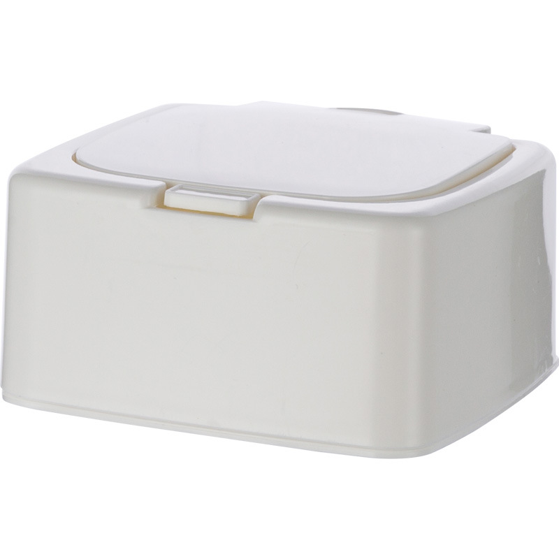 Convenient desktop button-type storage box with lid, small item clips, cotton pad storage box, Japanese-style pop-up lid mini storage box Item Picture