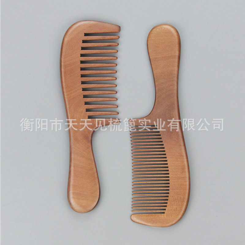 Every Day See Wood Comb Peach Wood Comb Factory Wholesale Exhibition Stall Supply No Static Massage Wood Comb Specification drawing