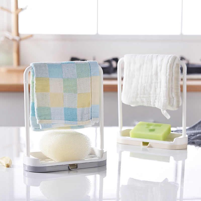 Kitchen rag rack Double-layer dishwashing cloth drain rack Sink storage rack countertop sponge steel ball storage rack Application Scenario